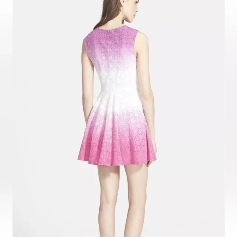 Diane Von Furstenberg dress eyelet flare‎ Jeannie Ombre feminine romantic cotton